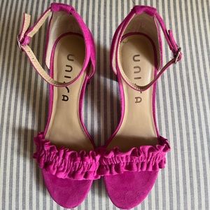 Unisa Undiara Hot Pink Ruffle Block Heels